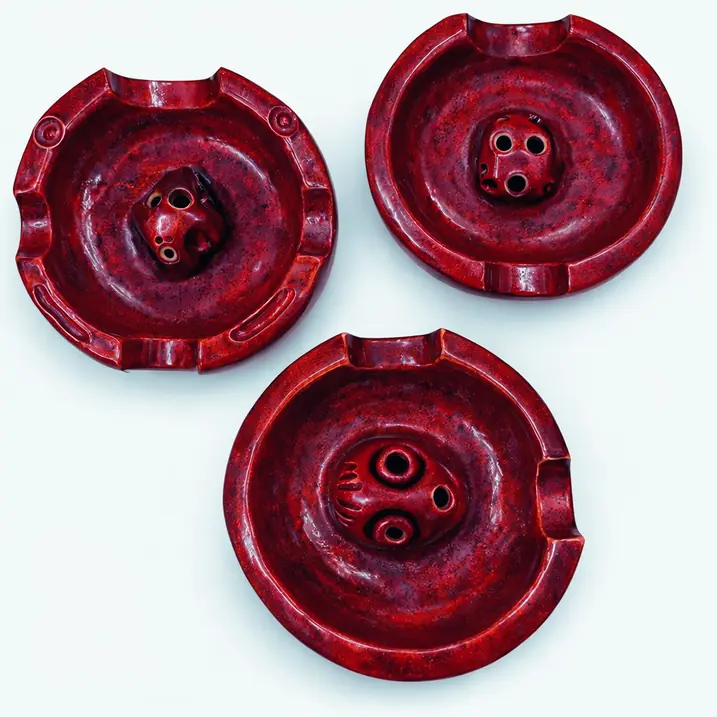 Army by Elena Danescu, glazed ceramic ashtrays