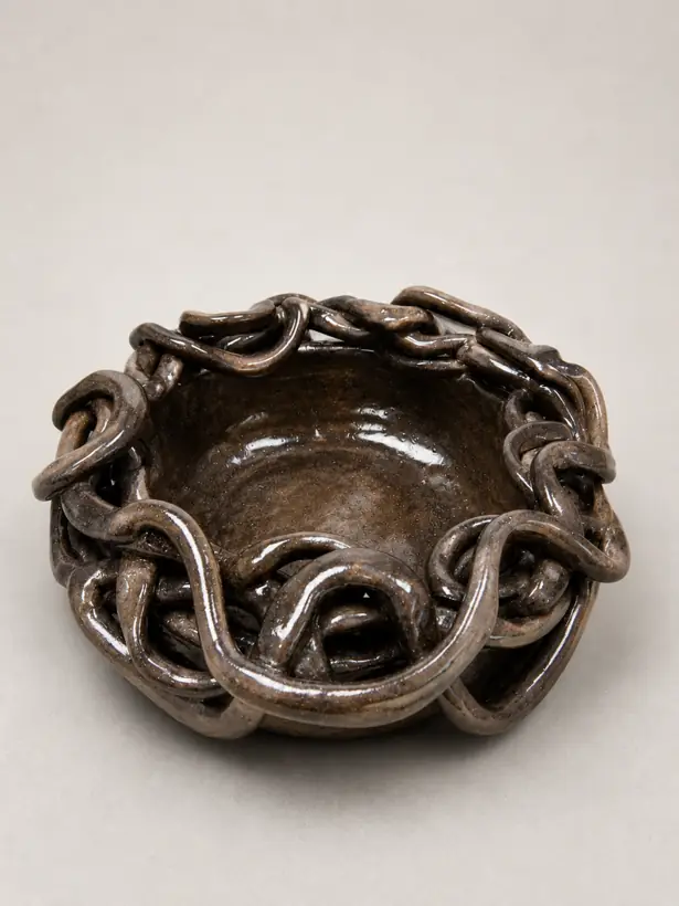Black Forest Bowl by Elena Danescu, glazed ceramic vessel