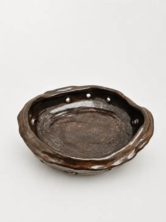 Dark Forest Vessel by Elena Danescu, glazed ceramic vessel