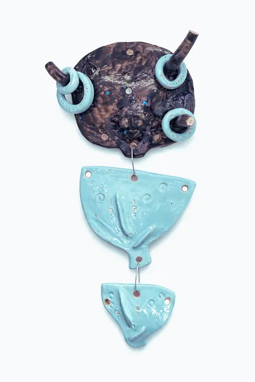 Grandmother by Elena Danescu, glazed ceramic masks