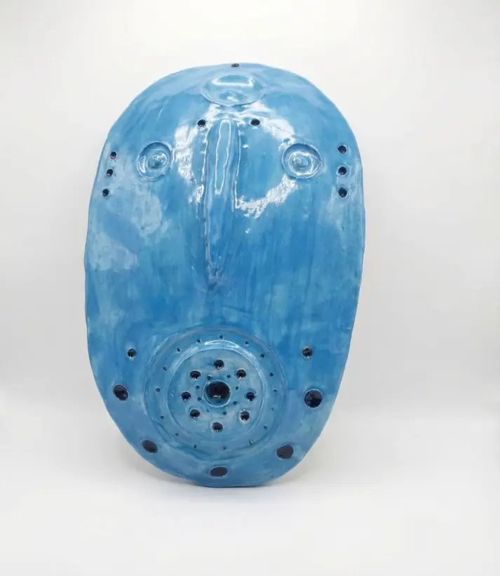 I’m Blue by Elena Danescu, glazed ceramic mask