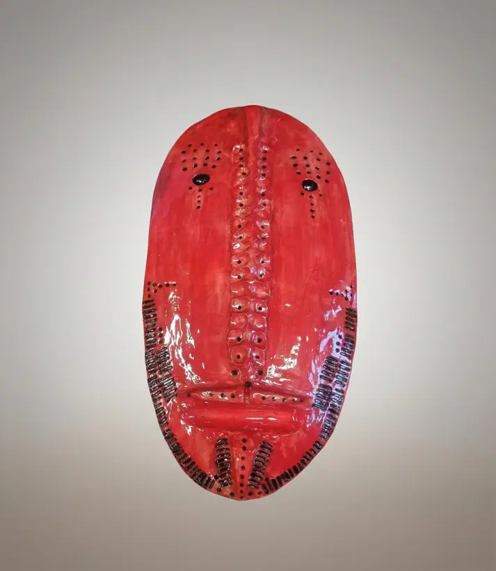 I’m Red by Elena Danescu, glazed ceramic mask