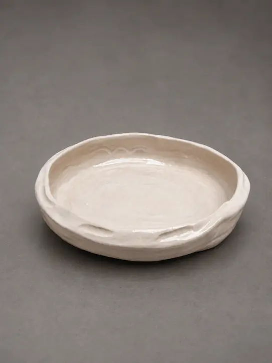 Marble Vessel by Elena Danescu, glazed ceramic vessel