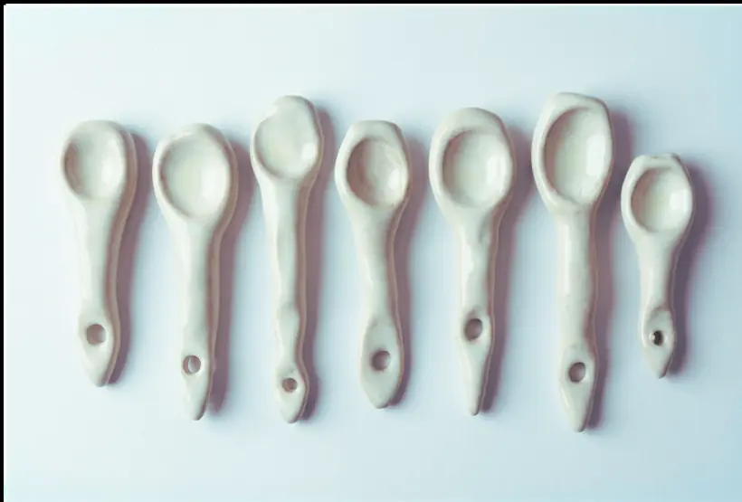 Spoons by Elena Danescu, glazed ceramic spoons